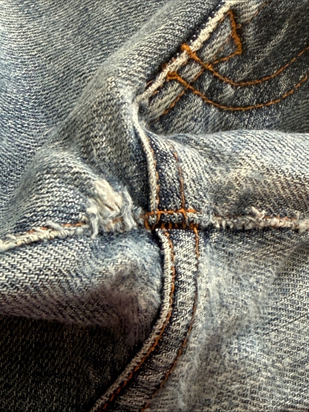 7 For All Man Kind Y2K Distressed Medium Wash Bootcut Jeans Low Rise #700370-28W - Picture 14 of 14